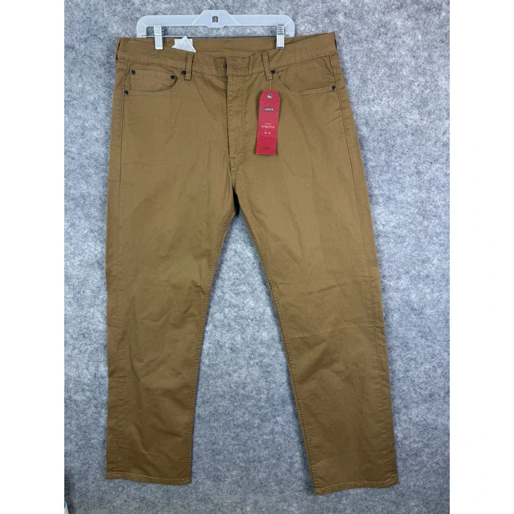 Levi's Jeans Men's 38 Brown 2 Way‎ Stretch Straight Leg Casual Khaki Pants 505